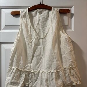 Natural Life Cream Ruffled Tank Top